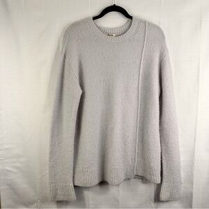 Acne Studios ice blue stretch knit alpaca blend sweater asymmetric hem fall